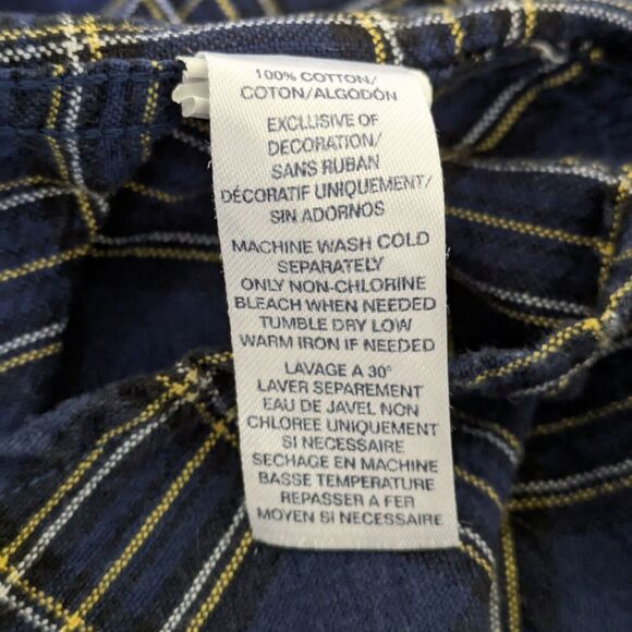 Chaps Men's Cotton Oxford Shirt Size L Blue Plaid Button Down Long Sleeve - Picture 7 of 11